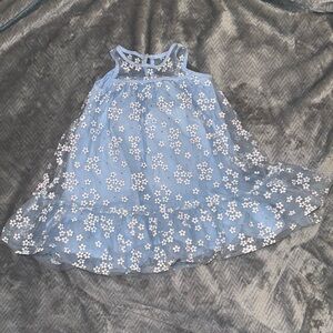 Catherine Malandrino Blue Dress with White and Gold Floral Accents